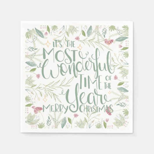 今年のクリスマスの中で一番素敵な時期だ スタンダードカクテルナプキン (正面)