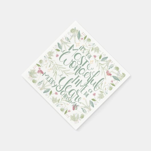 今年のクリスマスの中で一番素敵な時期だ スタンダードカクテルナプキン (角)