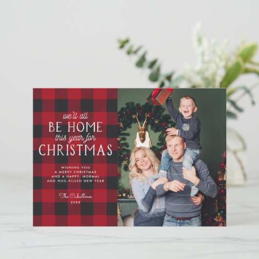 今年のクリスマスの故郷|ホリデーフォトカード 招待状 (スタンド正面)