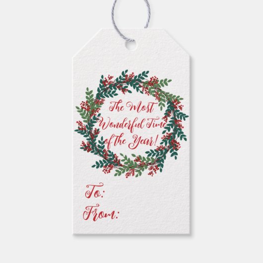 今年のクリスマスの最も素晴らしい時期 ギフトタグ (正面)