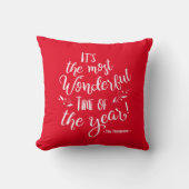 今年のクリスマスの赤で最も素晴らしい時間 クッション (正面)