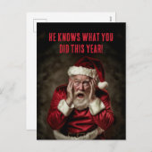 今年のクリスマスはサンタが何をしたかおもしろい知っている シーズンポストカード (正面/裏面)