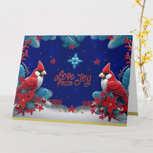 今年のクリスマスは平和と喜びの恵み カード (黄色い花)