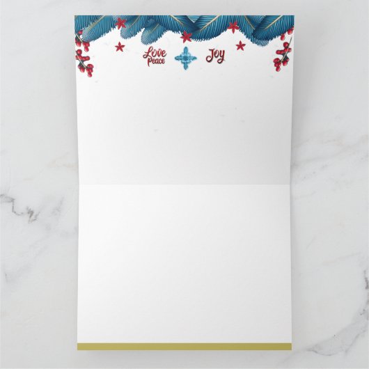 今年のクリスマスは平和と喜びの恵み カード (内部)