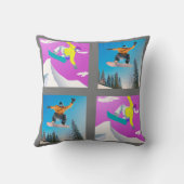 今年のクリスマスは10代の若者にとってスノーボードの喜び。 クッション (裏面)