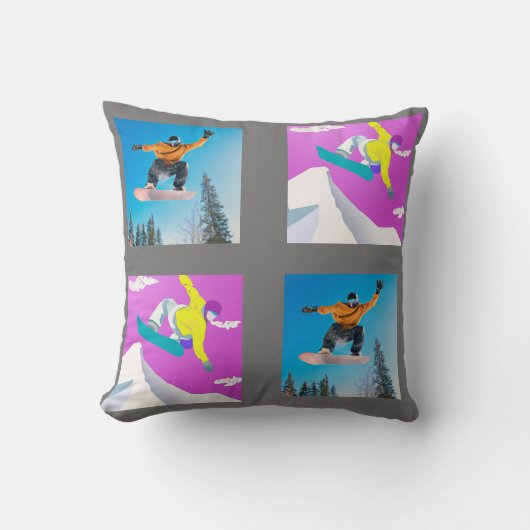 今年のクリスマスは10代の若者にとってスノーボードの喜び。 クッション (正面)