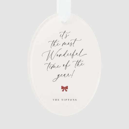 今年のクリスマススクリプトの最も素晴らしい時間 オーナメント (正面)