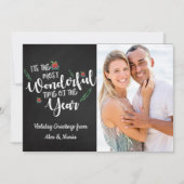 今年のクリスマスフォトの最も素晴らしい時間 シーズンカード (正面)