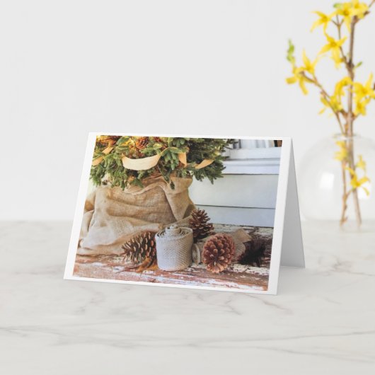 *今年のクリスマスホリデーシーズンは喜びと幸せ* カード (黄色い花)