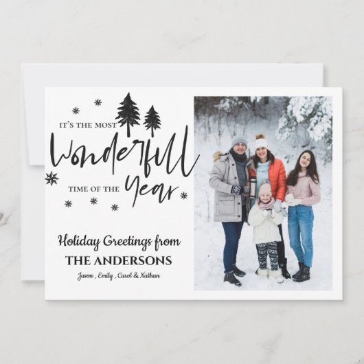 今年のクリスマス写真の最も素晴らしい時間 シーズンカード (正面)