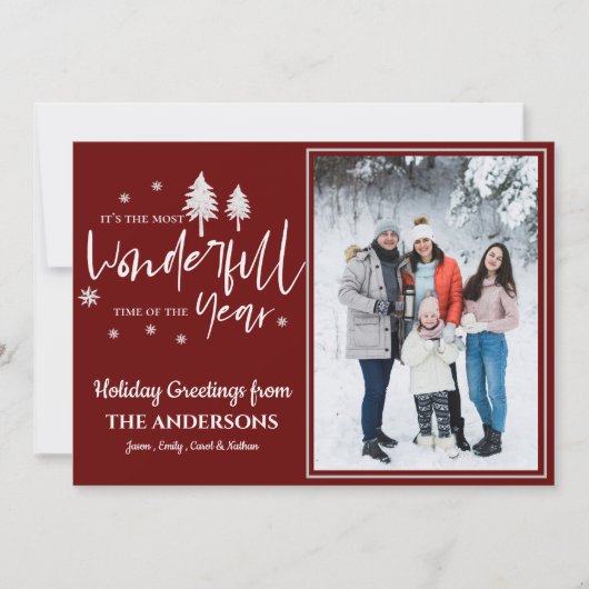 今年のクリスマス写真の最も素晴らしい時間 シーズンカード (正面)