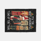 今年のトランプChrで最も素晴らしい時間だ フリースブランケット (正面(横))