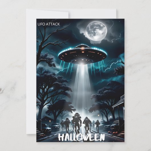 今年のハロウィンはUFOエイリアン襲撃で恐怖に陥る シーズンカード (正面)