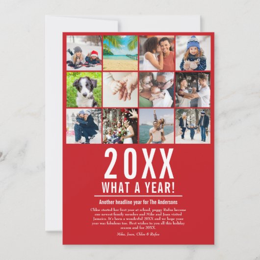 「今年のベスト」年次振り返り写真コラージュ シーズンカード (正面)