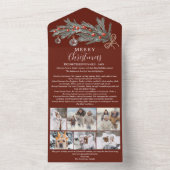 今年のレビュー松赤メリークリスマス6枚の写真 オールインワン招待状 (内側)