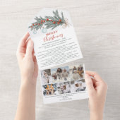 今年のレビュー松赤メリークリスマス6枚の写真 オールインワン招待状 (貼ってはがせる)