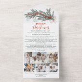 今年のレビュー松赤メリークリスマス6枚の写真 オールインワン招待状 (内側)