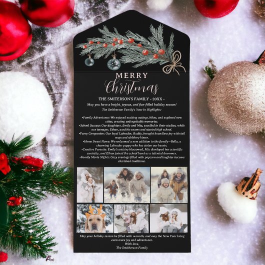 今年のレビュー松赤メリークリスマス6枚の写真 オールインワン招待状