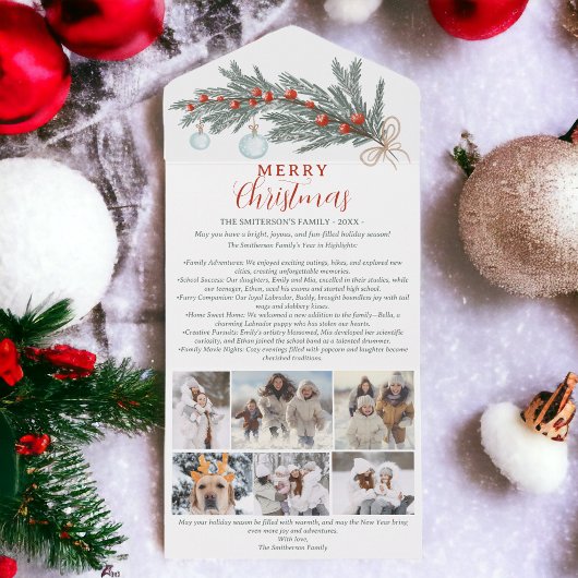 今年のレビュー松赤メリークリスマス6枚の写真 オールインワン招待状