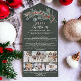 今年のレビュー松赤メリークリスマス6枚の写真 オールインワン招待状