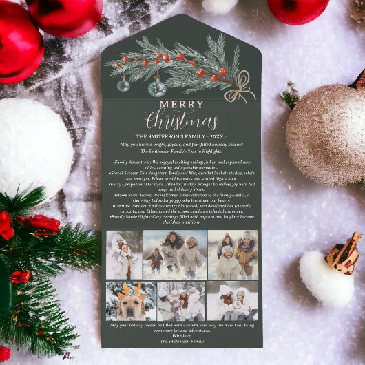 今年のレビュー松赤メリークリスマス6枚の写真 オールインワン招待状