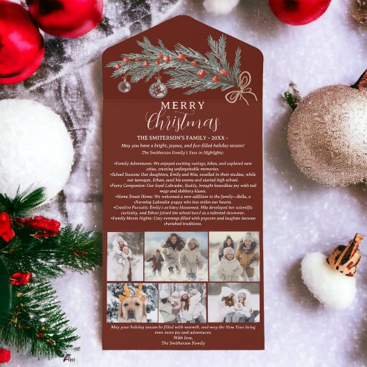 今年のレビュー松赤メリークリスマス6枚の写真 オールインワン招待状