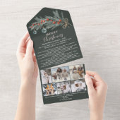 今年のレビュー松赤メリークリスマス6枚の写真 オールインワン招待状 (貼ってはがせる)