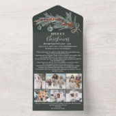 今年のレビュー松赤メリークリスマス6枚の写真 オールインワン招待状 (内側)