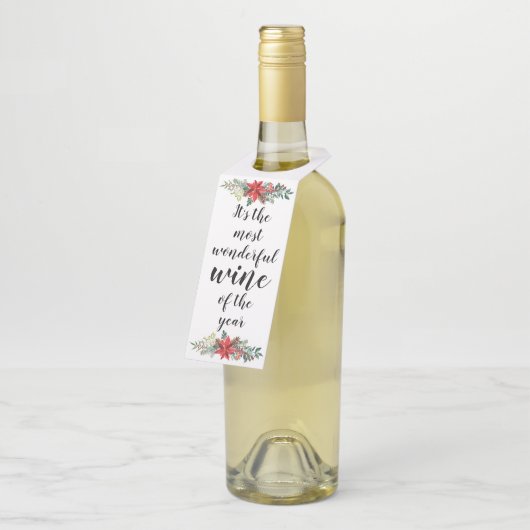 今年の休暇の中で最も素晴らしいワイン ボトルネックタグ (アングル)