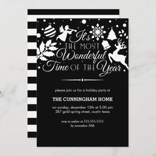 今年の休暇の中で最も素晴らしい時間招待状 招待状 (正面/裏面)