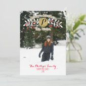 今年の冬のクリスマスホリデー写真の暖かい願い シーズンカード (スタンド正面)