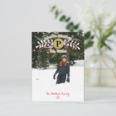 今年の冬のクリスマスホリデー写真の暖かい願い シーズンポストカード (スタンド正面)