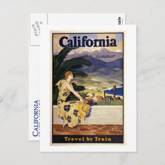 今年の夏はカリフォルニアだ。列車で旅行 ポストカード (正面/裏面)