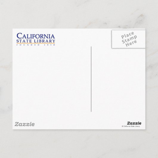 今年の夏はカリフォルニアだ。列車で旅行 ポストカード (裏面)