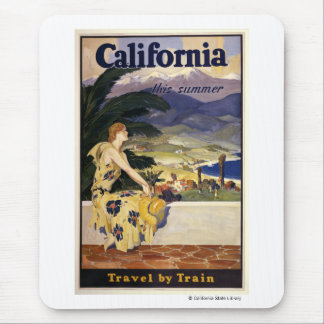 今年の夏はカリフォルニアだ。列車で旅行 マウスパッド