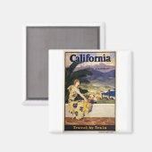 今年の夏はカリフォルニアだ。列車で旅行 マグネット (正面/裏面)