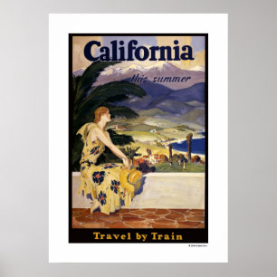 今年の夏はカリフォルニアだ。電車のポスター旅行 ポスター