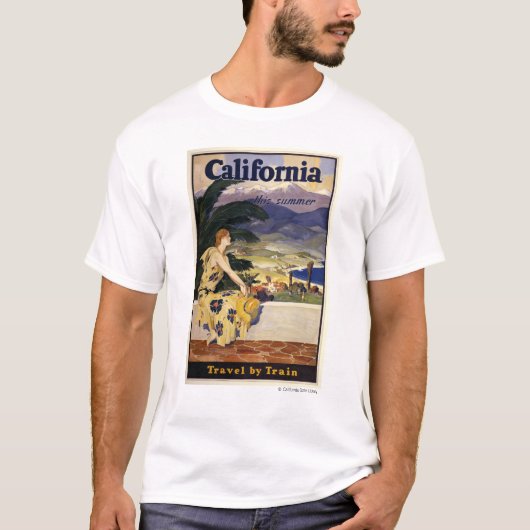 今年の夏、カリフォルニア。列車で旅行 Tシャツ (正面)
