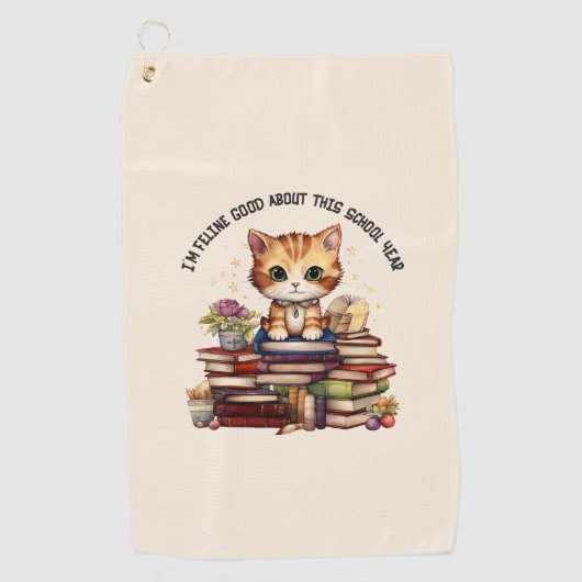 今年の学校は本当に楽しい ゴルフタオル (正面)