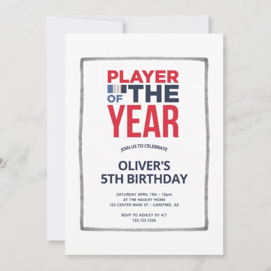 今年の少年の誕生日 招待状 (正面)