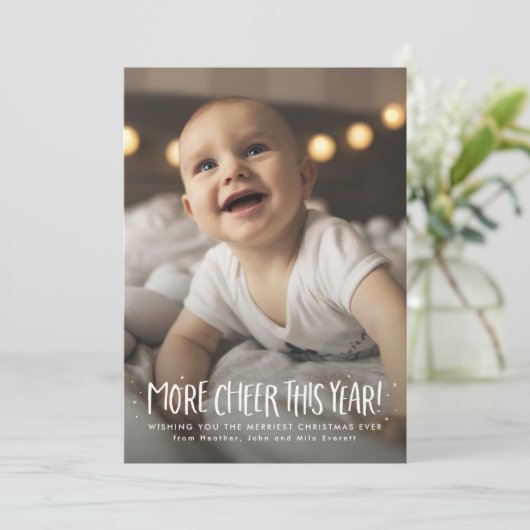 今年の応援は可愛い1枚の写真クリスマス シーズンカード (スタンド正面)