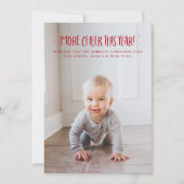 今年の応援は可愛い1枚の写真レッドクリスマス シーズンカード (正面)