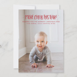 今年の応援は可愛い1枚の写真レッドクリスマス シーズンカード