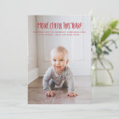 今年の応援は可愛い1枚の写真レッドクリスマス シーズンカード (スタンド正面)