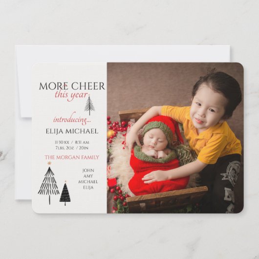 今年の応援写真の誕生のお知らせ 案内状 (正面)