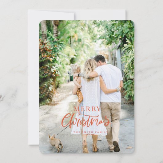 今年の思い出楽しい事実家族版 赤 招待状 (正面)