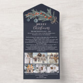 今年の思い出 松 赤 クリスマス 6枚の写真 オールインワン招待状 (内側)