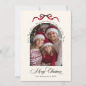 今年の思い出 赤いリボン 年間振り返り 家族写真 シーズンカード (正面)