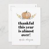 今年の感謝はカボチャの上だ シーズンポストカード (正面/裏面)
