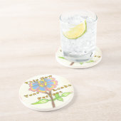 今年の新年は完璧なフローラ文字アートプリント コースター (側面)